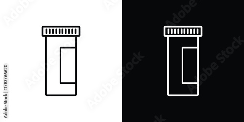 Prescription bottle icon line vector illustration. vector graphics