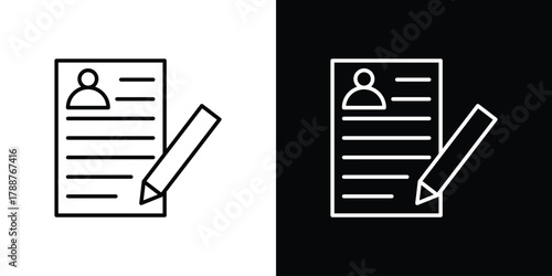 Registration paper icon line vector illustration. vector graphics