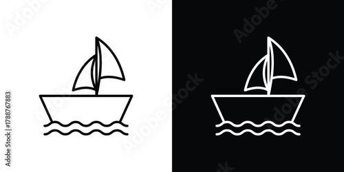 Sailboat icon line vector illustration. vector graphics