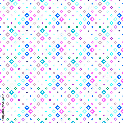 Seamless diagonal square pattern background - colorful geometrical vector design