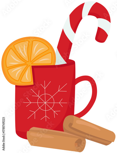Traditional holiday decoration for Christmas Advent market. Hand drawn illustration isolated on white background Xmas Cozy Aesthetic vibes.