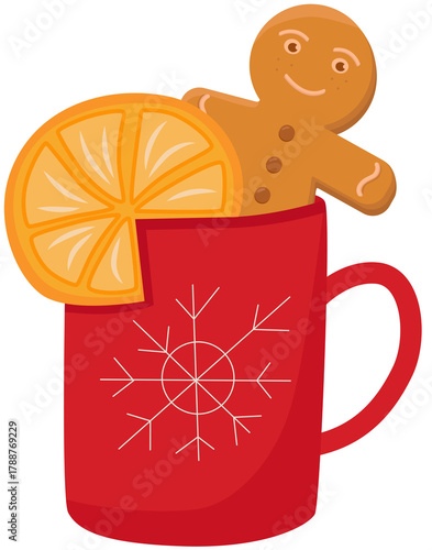 Traditional holiday decoration for Christmas Advent market. Hand drawn illustration isolated on white background Xmas Cozy Aesthetic vibes.