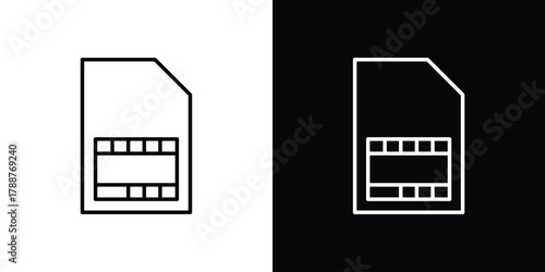 Sim card icon line vector illustration. vector graphics