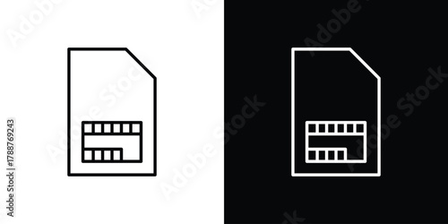 Sim card icon line vector illustration. vector graphics