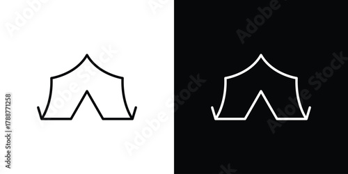 Tent icon line vector illustration. vector graphics