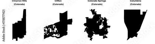 Cimarron Hills, Clifton, Colorado Springs, Columbine outline maps