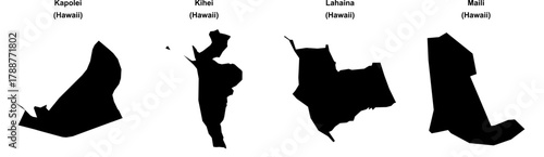 Kapolei, Kihei, Lahaina, Maili outline maps