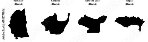Kaiminani, Kaneohe, Kaneohe Base, Kapaa outline maps