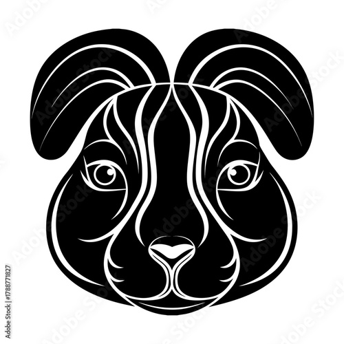 Stylized Bunny Face Silhouette Vector Art