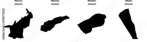 Wailuku, Waimalu, Waipahu, Waipio outline maps