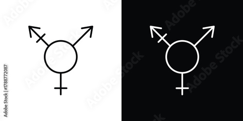 Transgender icon line vector illustration. vector graphics