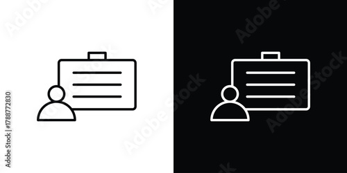 User chalkboard icon line vector illustration. vector graphics