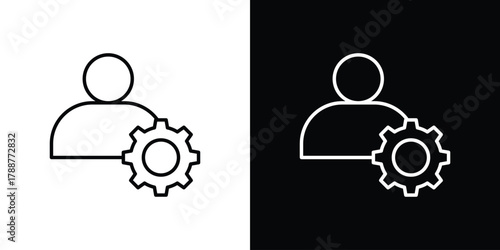 User gear icon line vector illustration. vector graphics