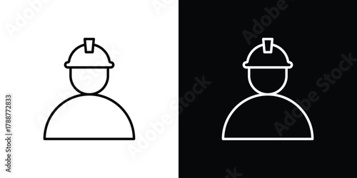 User helmet safety icon line vector illustration. vector graphics