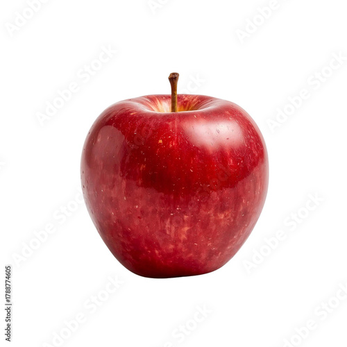 Single Red Apple Isolated PNG – Fresh Gala or Fuji Apple Cutout, Realistic Photo on Transparent Background for Food and Health Design