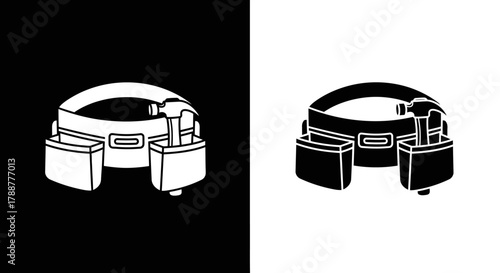 Minimalist Tool Belt Vector Icon for Construction and Carpentry