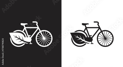 Eco Bicycle Vector Logo Template with Leaf Symbol for Sustainable Transport Branding