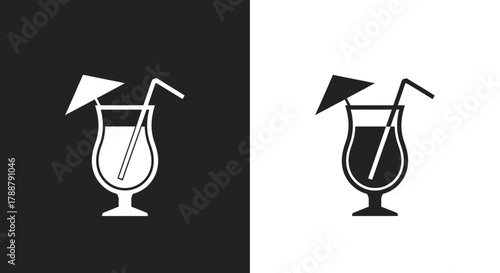 Simple Cocktail Drink Vector Icon for Bar and Restaurant Menu