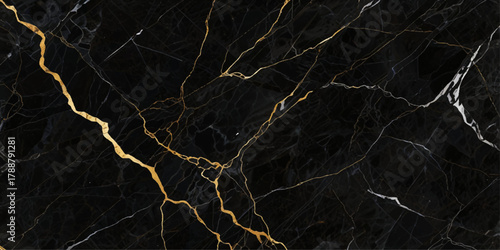 Black and gold marble floor wall texture background. Luxury golden black marble design for wedding invitation card, cover, packaging , fashion vector template	