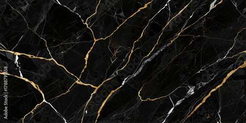 Black and gold marble floor wall texture background. Luxury golden black marble design for wedding invitation card, cover, packaging , fashion vector template	