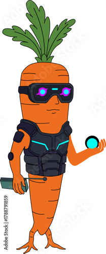 Cybernetic carrot agent ready for digital mission isolated