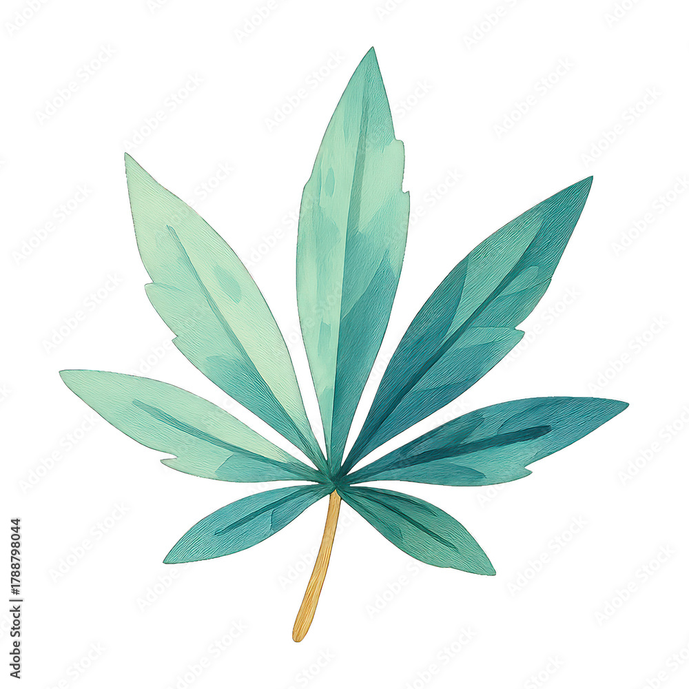 Naklejka premium PNG Artistic cannabis leaf illustration.