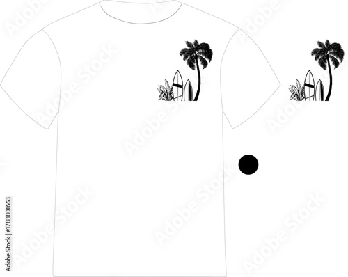 Retro Summer Surf Wear Graphic T-shirt Design
