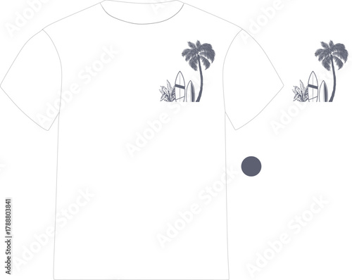 Retro Summer Surf Wear Graphic T-shirt Design
