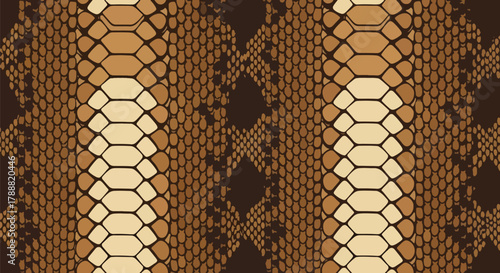 Flat vector snakeskin pattern with repeated diamond-shaped scale blocks, arranged in diagonal alignment. Solid neutral colors, no gradients, seamless pattern, modern geometric look