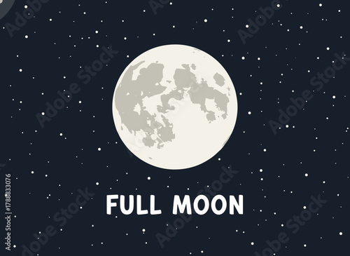 A hand‑drawn logo of a full moon with craters against a black backdrop