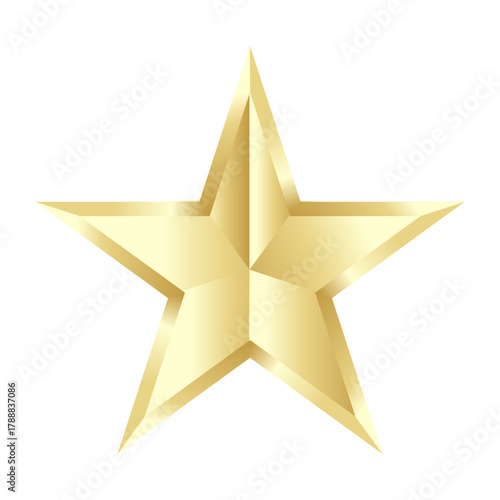 Shiny Golden 3D Star Icon for Awards and Achievements Design