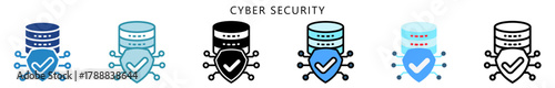 Cyber Security Icon, Multi Style, Flat, Line, Glyph, Lineal, Dual Tone. Use For Modern Concept, Ui, Ux Web And App Development.