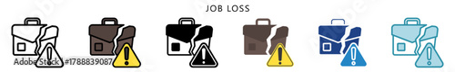 Job Loss Icon, Multi Style, Flat, Line, Glyph, Lineal, Dual Tone. Use For Modern Concept, Ui, Ux Web And App Development.