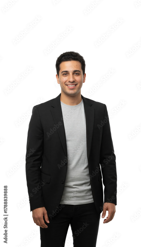 Fototapeta premium Smiling young businessman in formal attire cut out