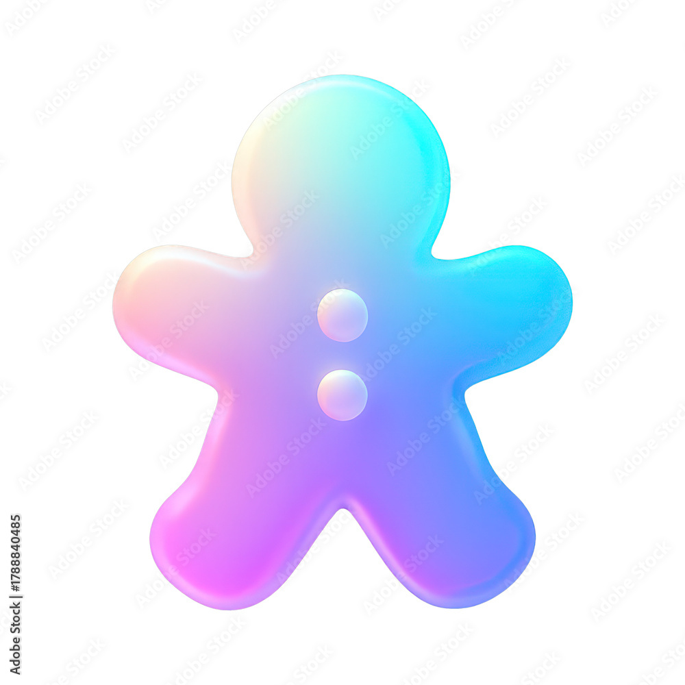 Fototapeta premium PNG Colorful gradient gingerbread silhouette