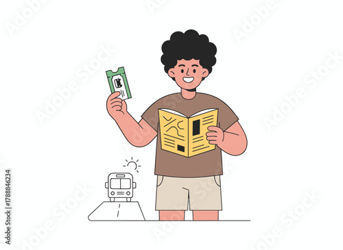 A joyful male reader clutching printed books, a young enthusiastic guy grabbing fiction novels to enjoy, a cheerful bookworm character, all depicted in a flat vector illustration against a white