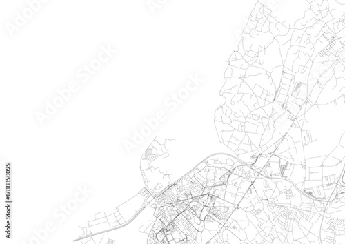 Detailed, high-resolution vector map of the urban and highway road network of Aveiro, Portugal, suitable for close-up planning.