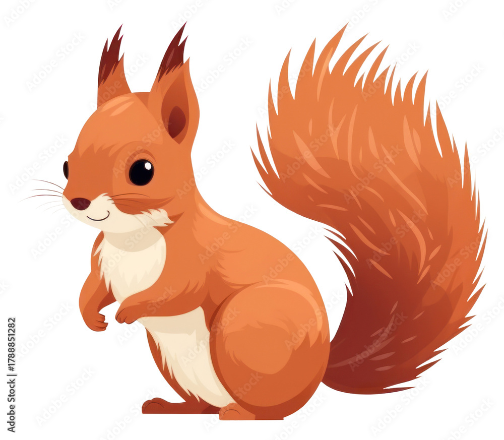 Fototapeta premium PNG Red squirrel drawing rodent animal.