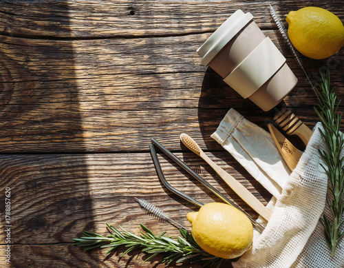 Sustainable Zero-Waste Lifestyle Products Flat Lay