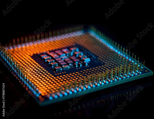 Futuristic AI Processor Chip with Nanotechnology Details