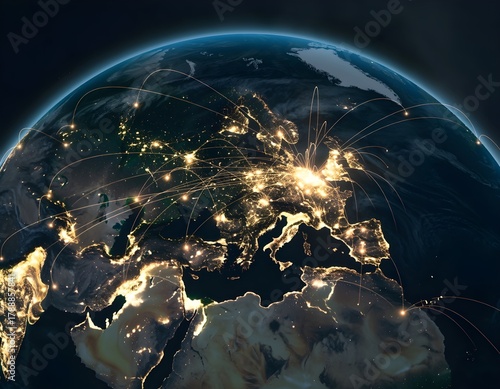 Global Big Data Network and Digital Connectivity Concept