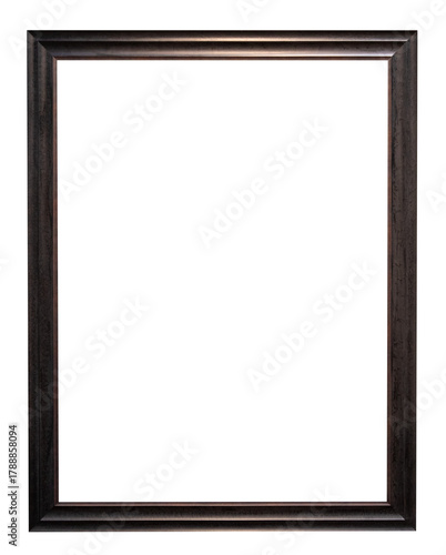 old vertical black narrow picture frame cutout