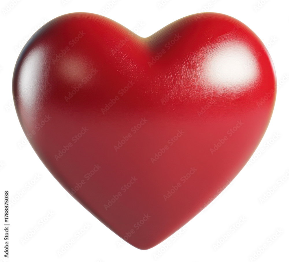 Fototapeta premium PNG 3D heart icon symbol red illustration.