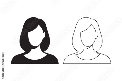Silhouette and sketch of a woman s head and shoulders