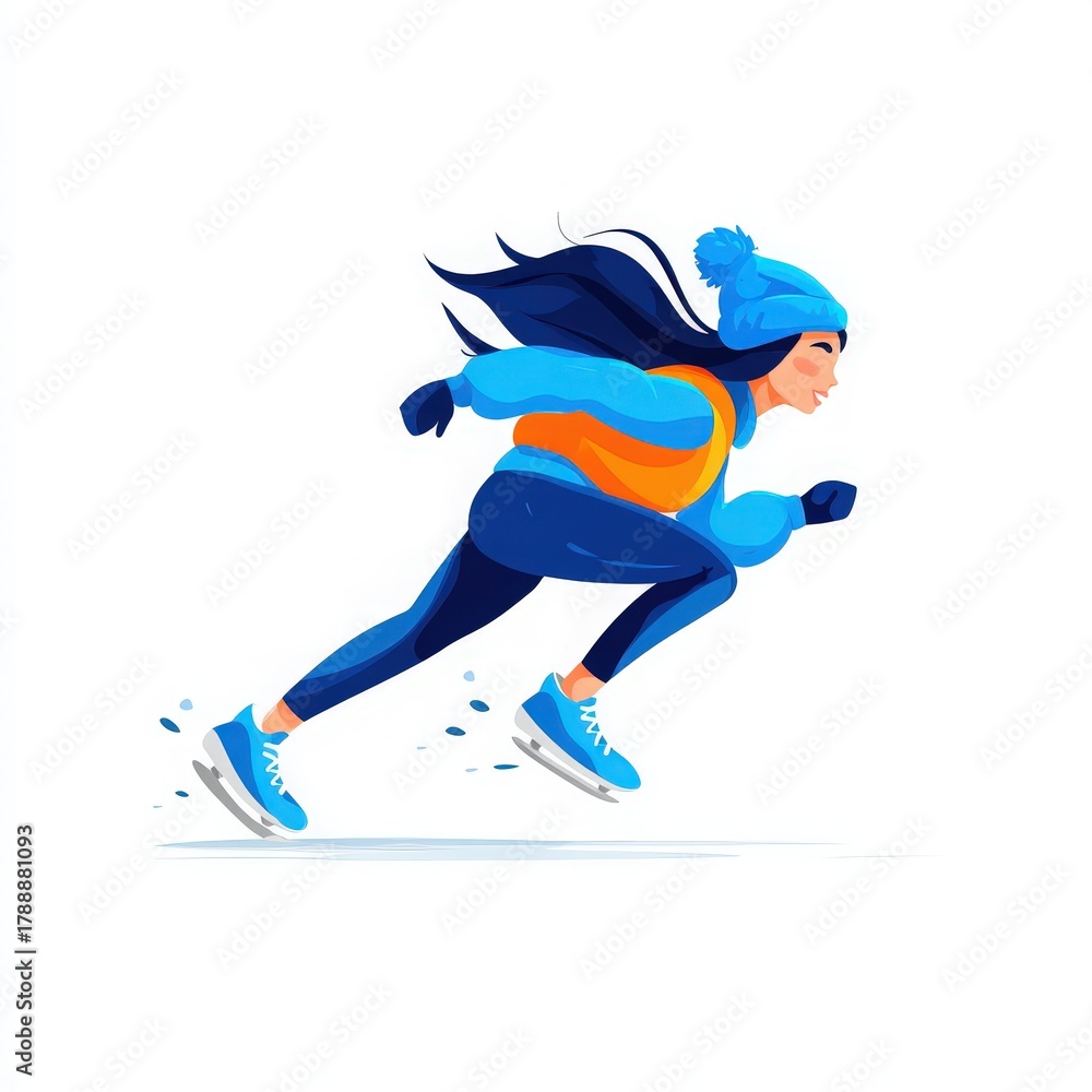 Fototapeta premium Frozen Dash: The Sprinting Skater