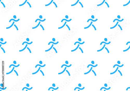 Seamless pattern with Running man. Marathon background