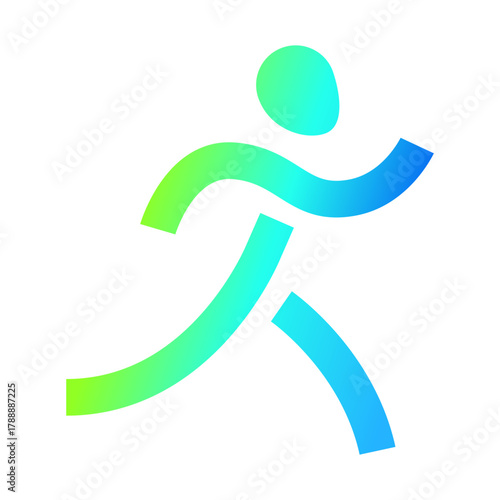 Man Running Icon. Runner marathon trail run