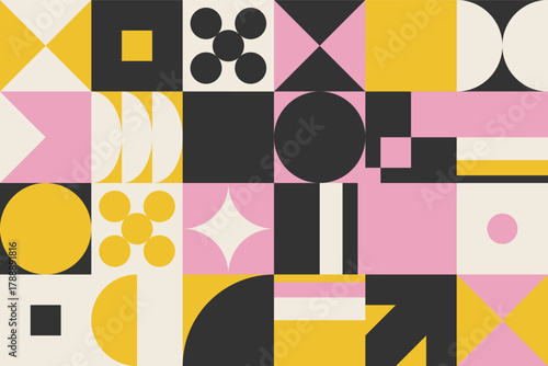 Poster template graphic design in Brutalism style. Vector cover