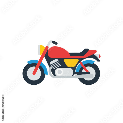 Classic Styled Motorcycle in Retro Design Illustration