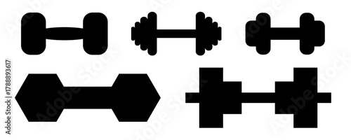 Dumbbells vector icon. Strength exercise symbol, dum bbell pictogram for sport